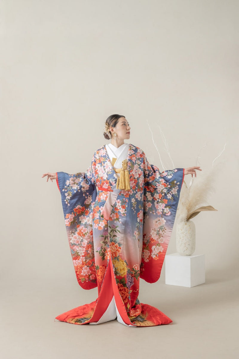 色打掛・桜牡丹｜白無垢・色打掛レンタルなら結婚式着物専門の【THE