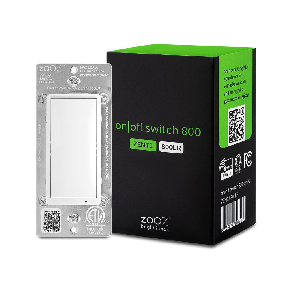 Zooz 800 Series Z-Wave Long Range On / Off Light Switch ZEN71