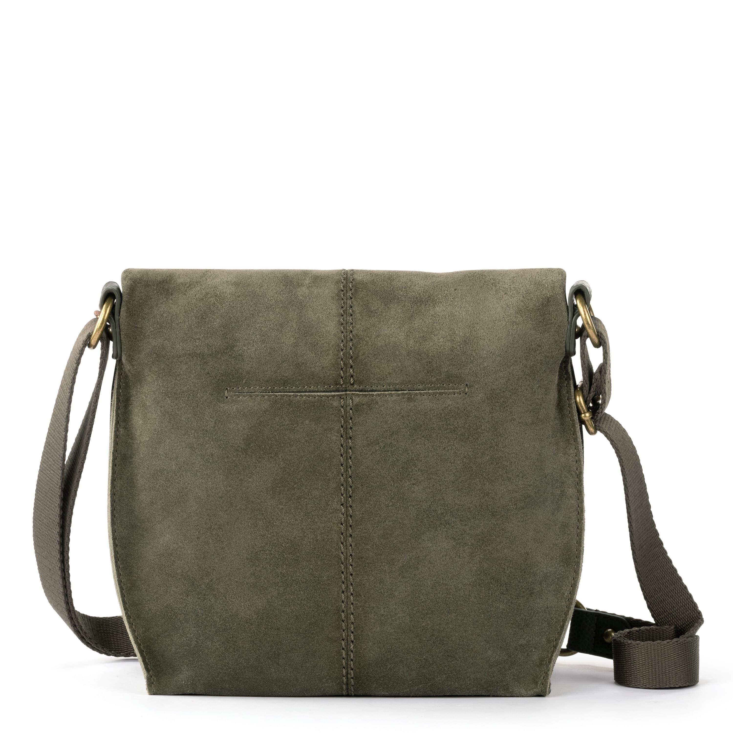 Silverlake Flap Crossbody Bag in Moss Suede – The Sak