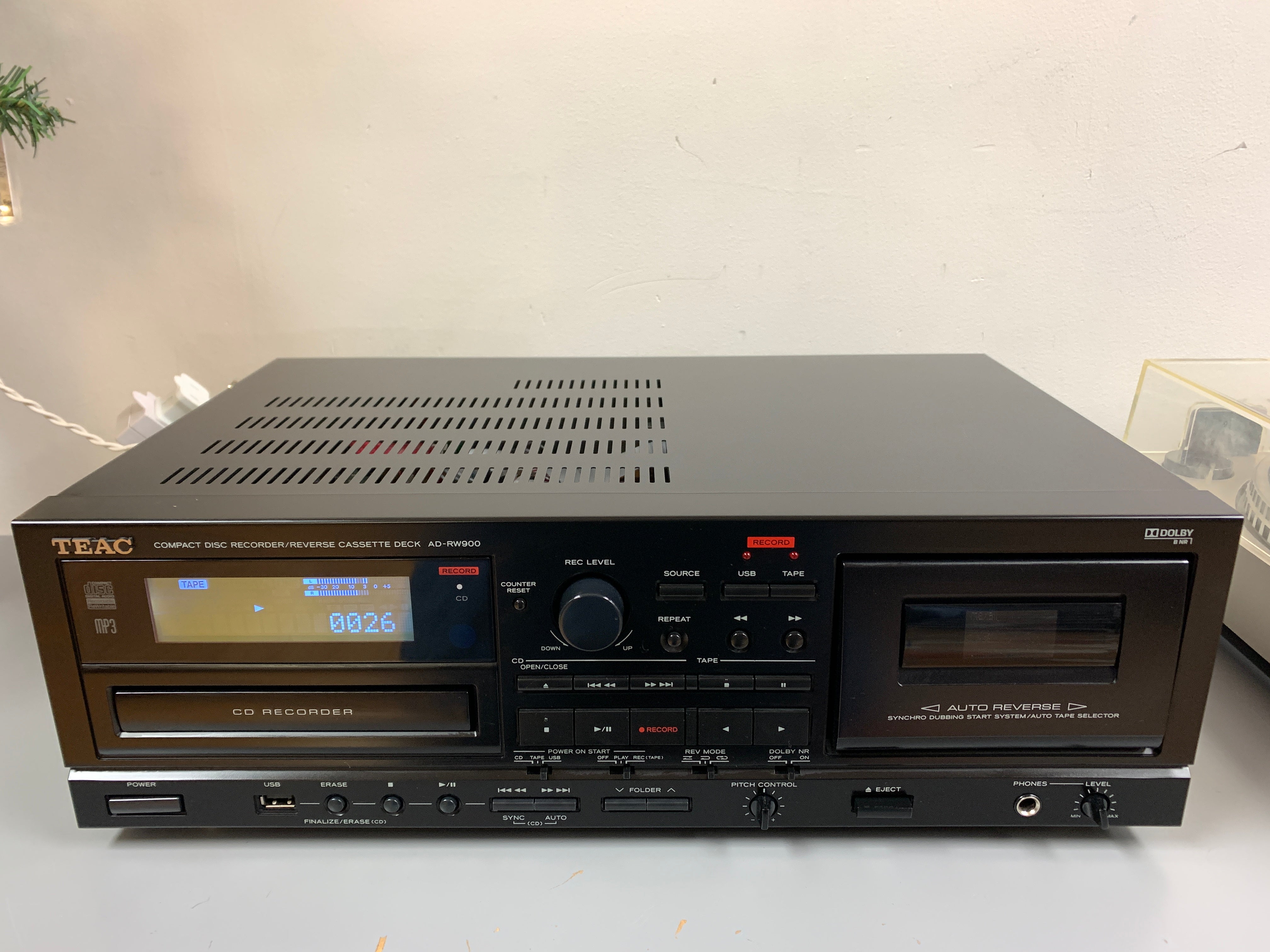 TEAC AD-RW900 CD Compact Disc Recorder Reverse Cassette Deck USB
