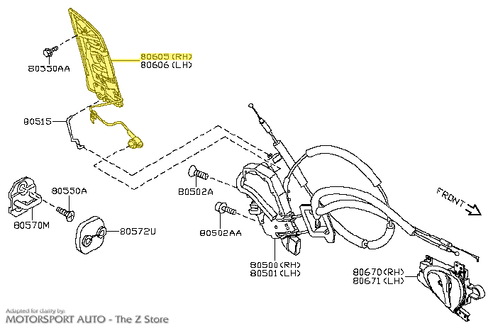 Motorsport Auto - The Z Store - Factory Door Handle, Left, 18-20 370Z