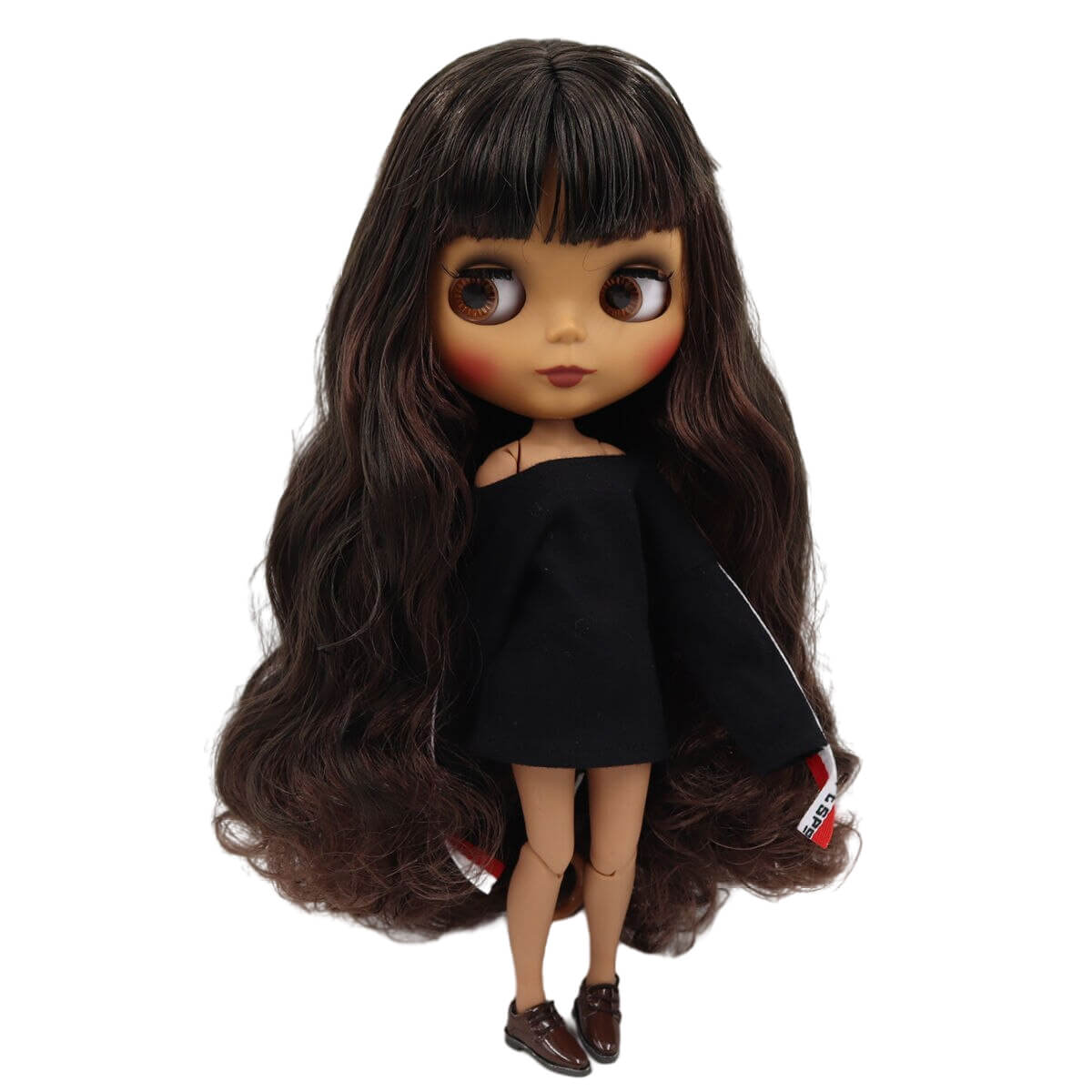 Natasha – Premium Custom Neo Blythe Doll with Brown Hair, Dark