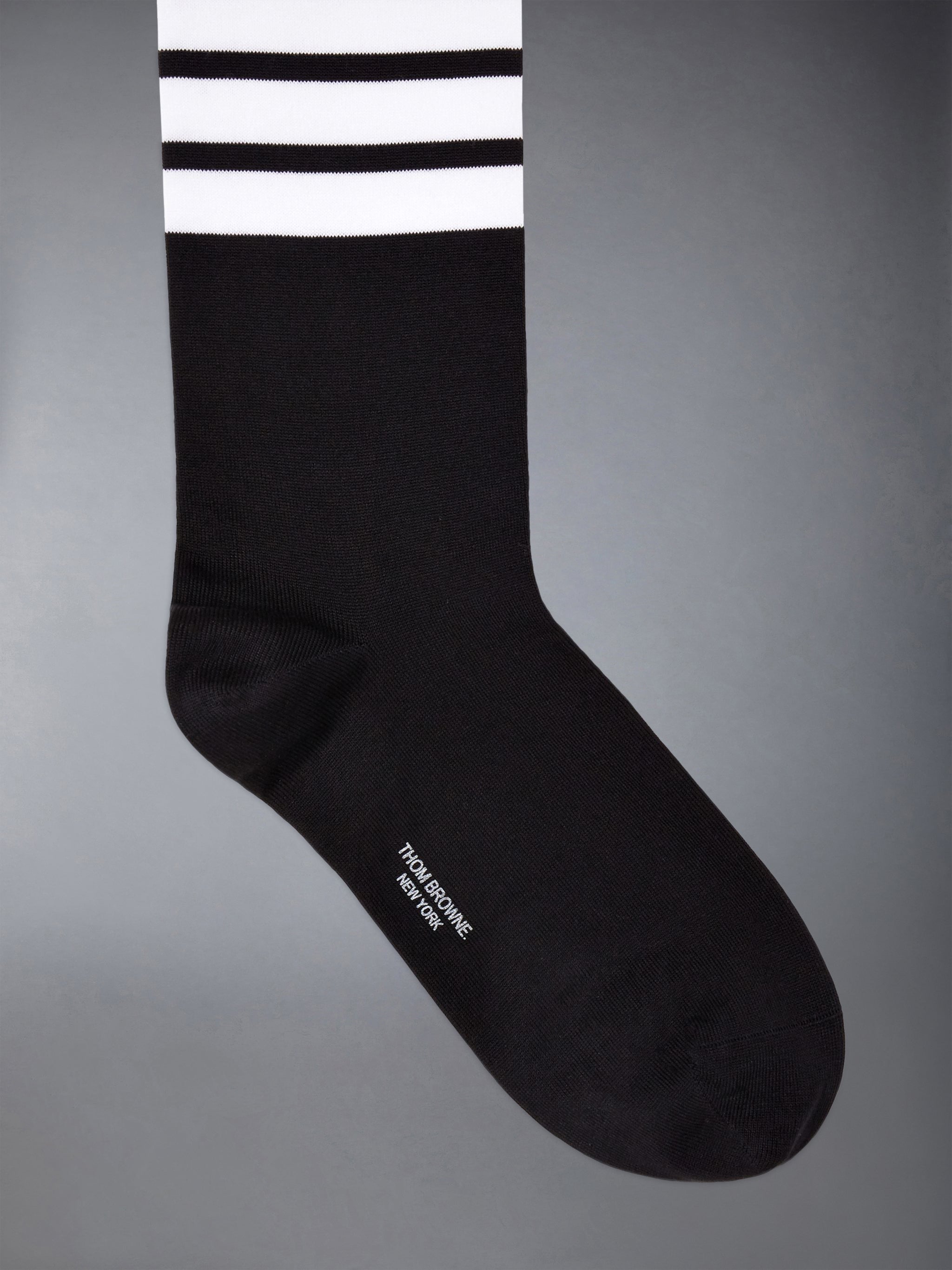 Cotton 4-Bar Mid Calf Sock | Thom Browne
