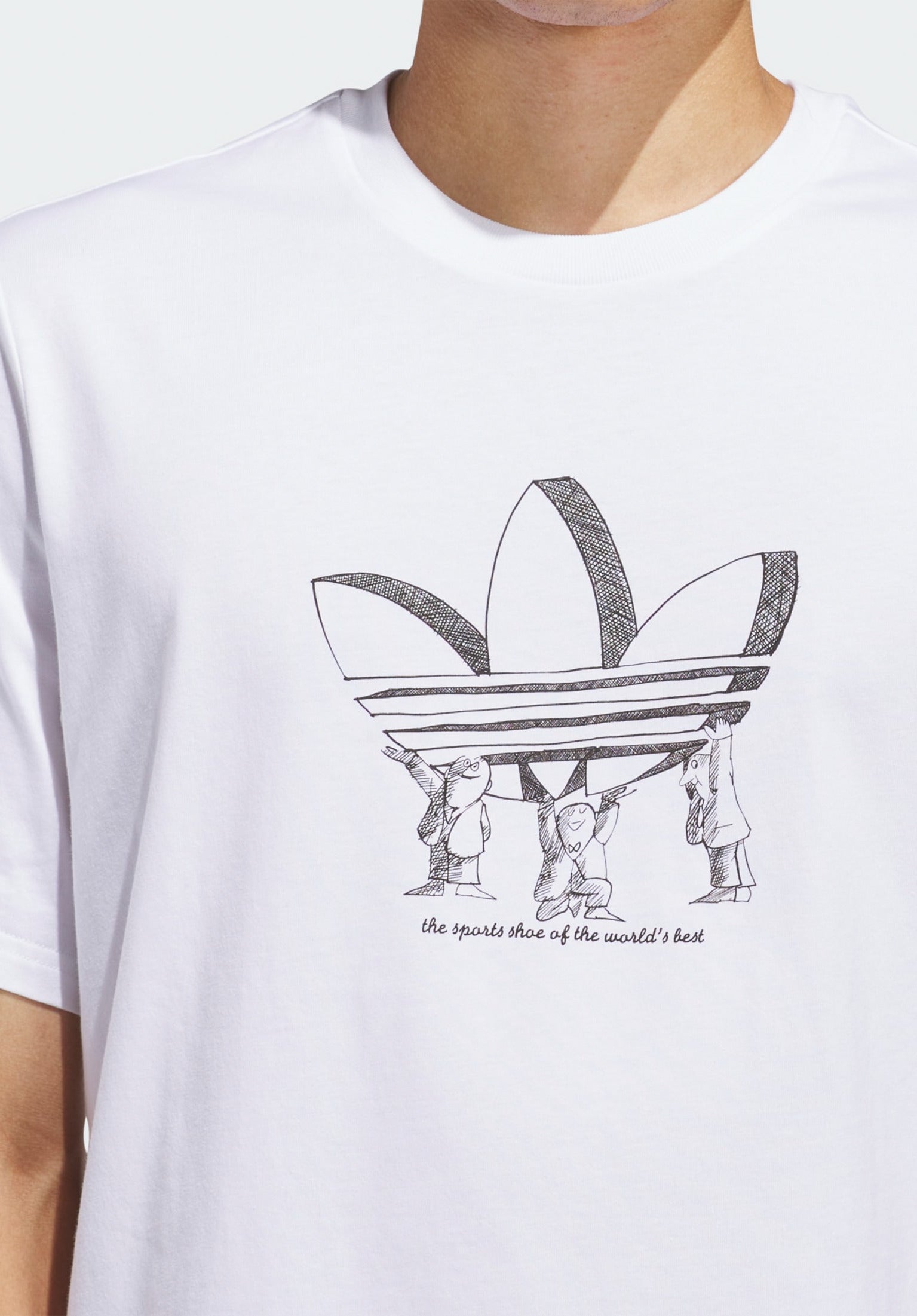 Tref Lift adidas-skateboarding T-Shirt in white-darkbrown for men