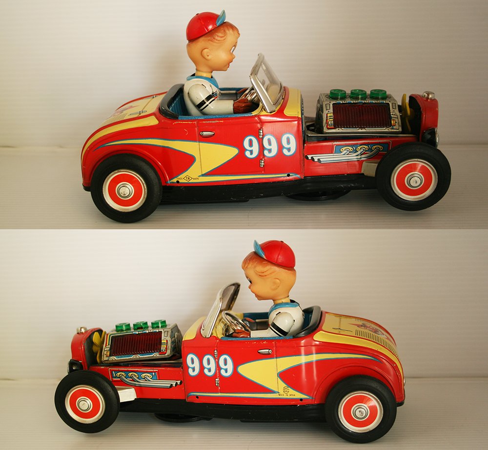 Nomura, Shinkosha Japan 60's Hot Rod 999 Battery Operated 10.25