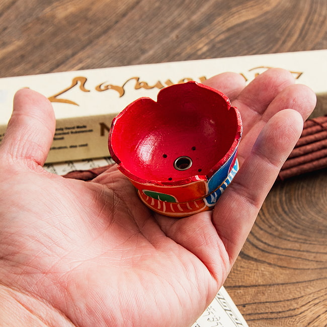 蓮の花のインド香＆ネパール香立て(小)【直径約5.5cm】 の通販