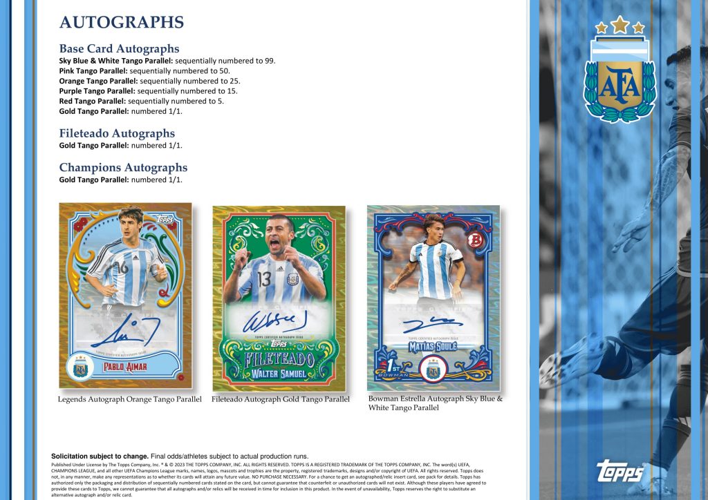 ⚽ 2023 TOPPS TEAM SET ARGENTINA FILETEADO PREMIUM HOBBY【製品情報
