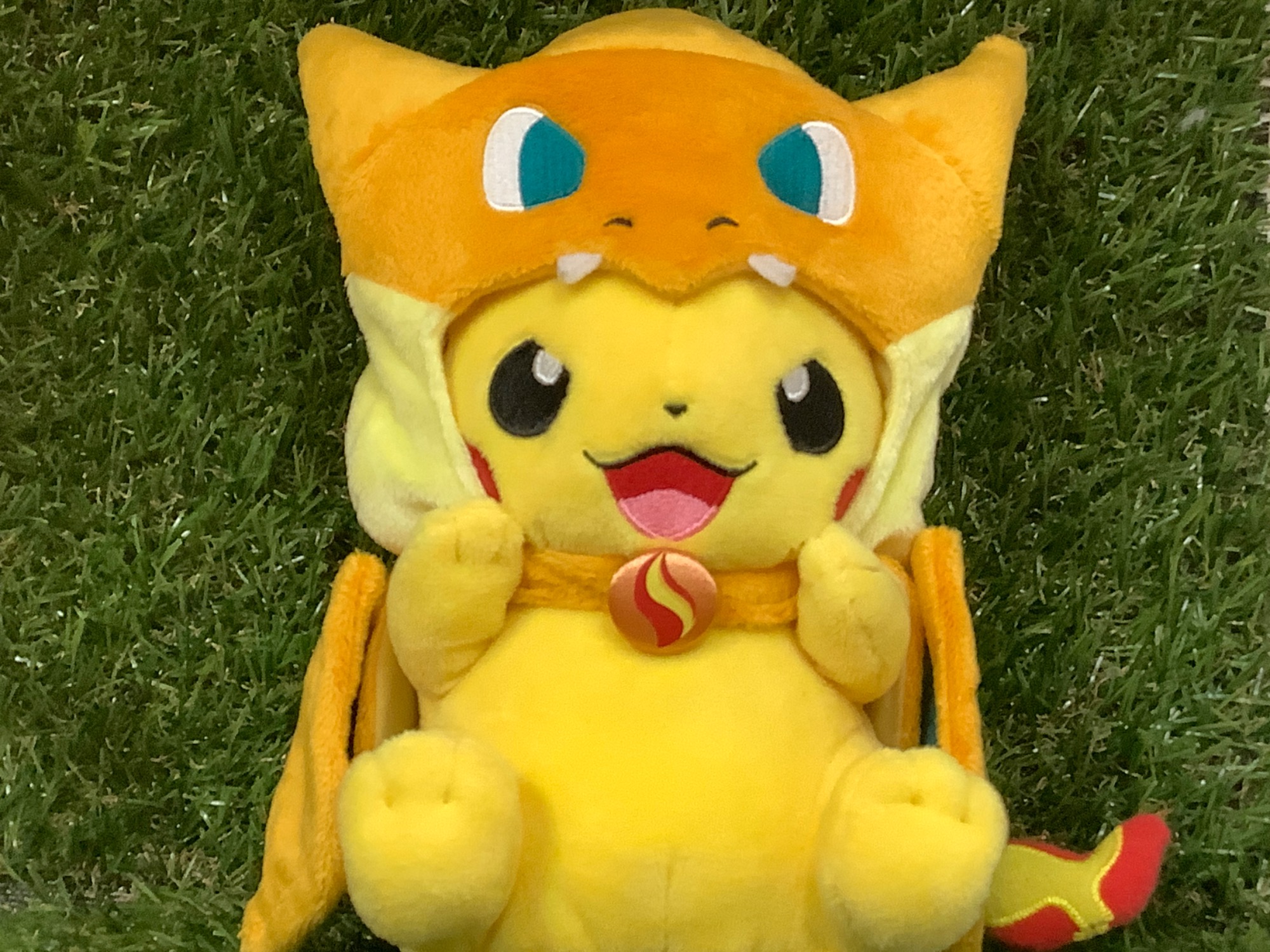 ポケモンセンター限定！メガリザードンYのポンチョを着たピカチュウの