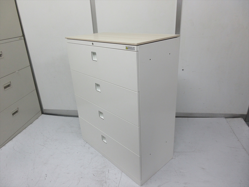 オカムラ レクトライン ラテラル4段 W900×D450×H1115 ZA75色 木目天板