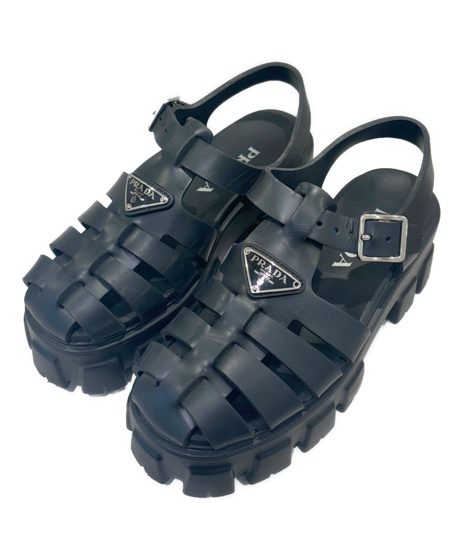 中古・古着通販】PRADA (プラダ) プラダ モノリス ラバー サンダル