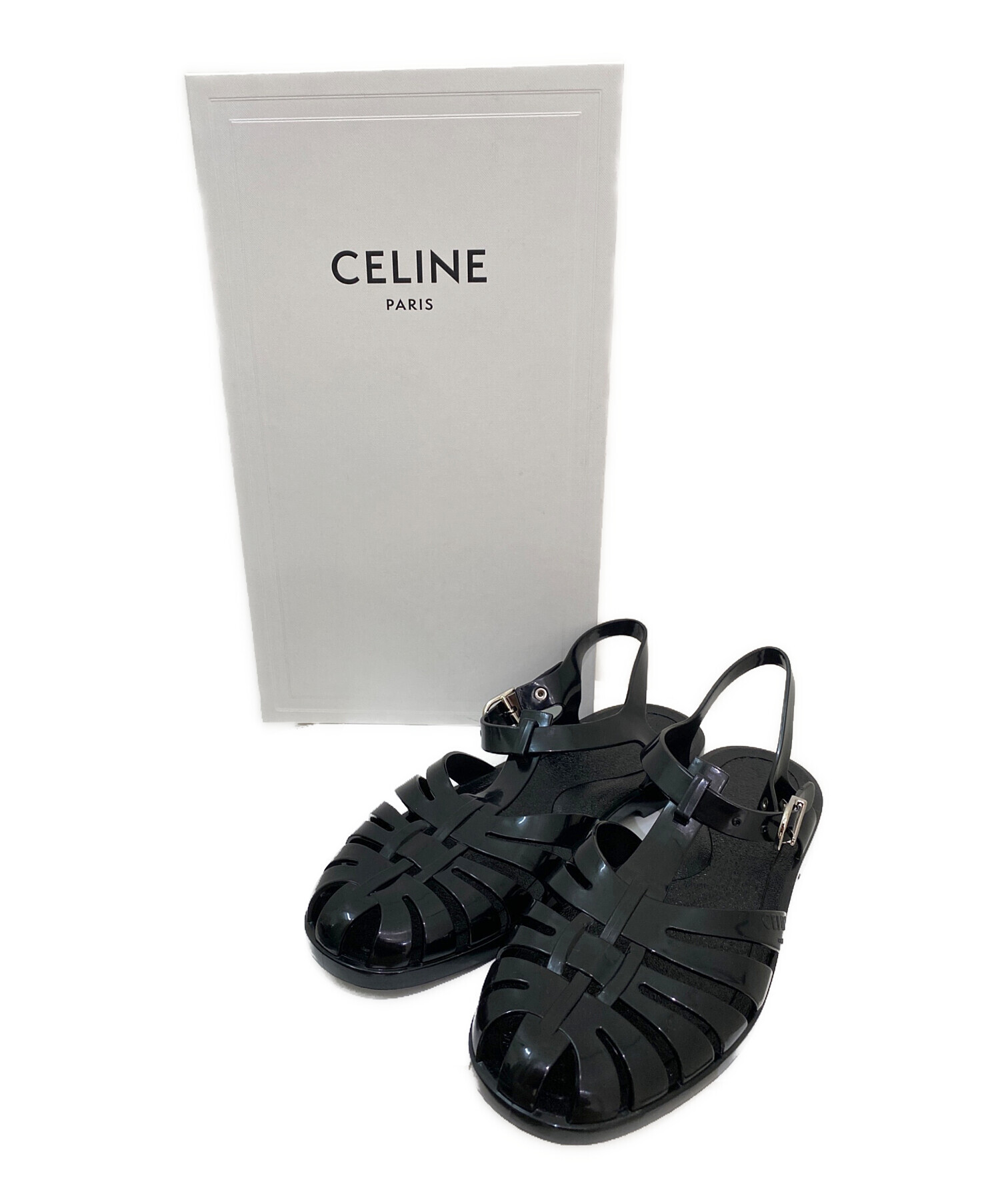 中古・古着通販】CELINE (セリーヌ) ラバーグルカサンダル ブラック