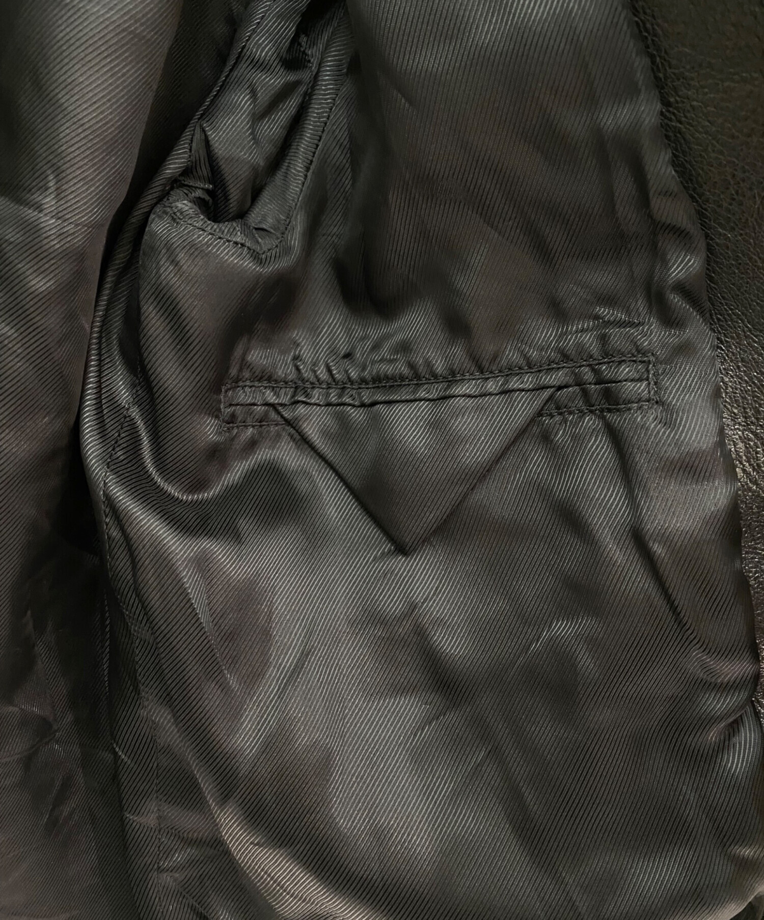 中古・古着通販】PRADA (プラダ) レザージャケット ブラック サイズ:36