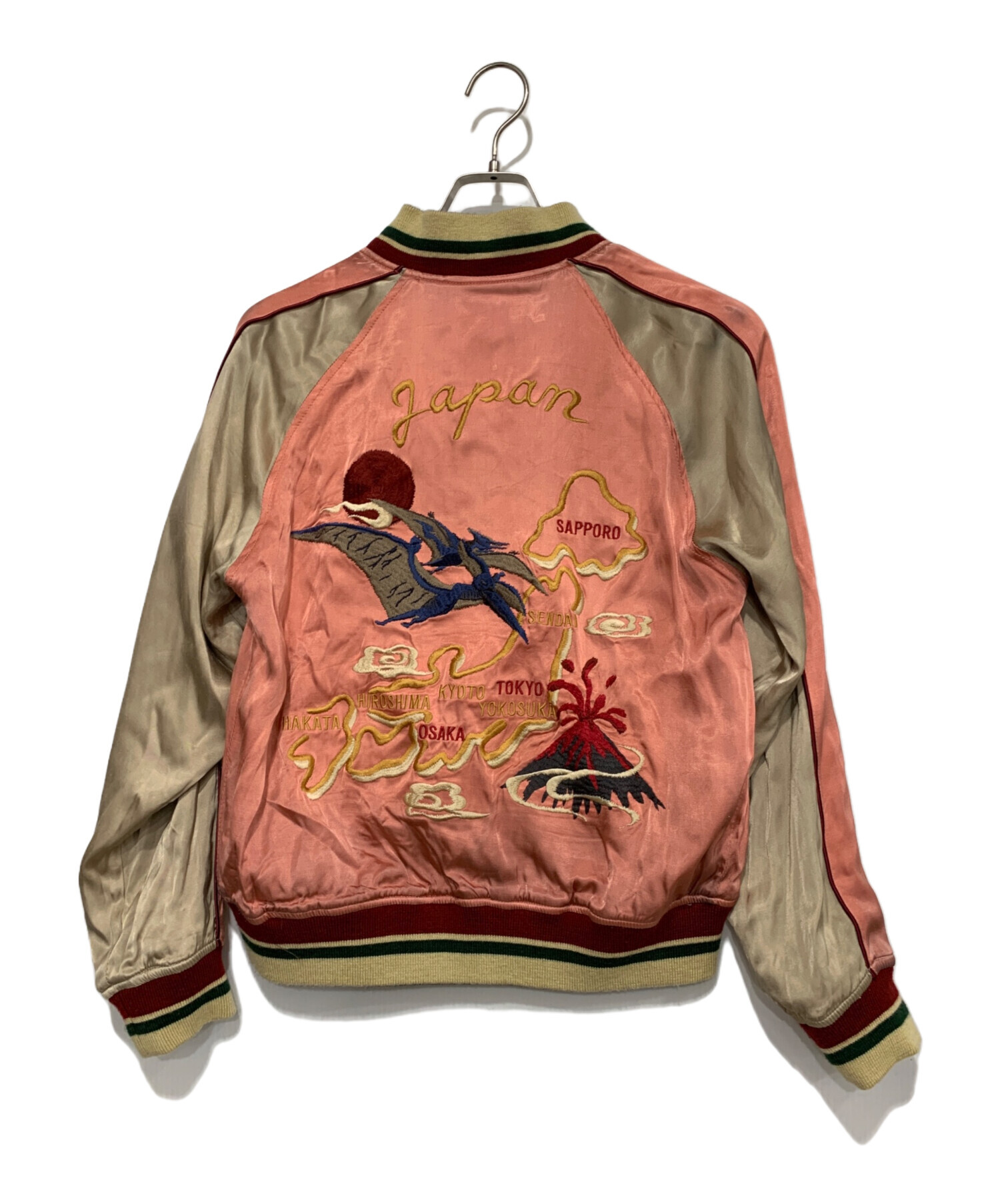 HOUSTONスカジャン リバーシブルでピンクで七福神 ビンテージ 20年前