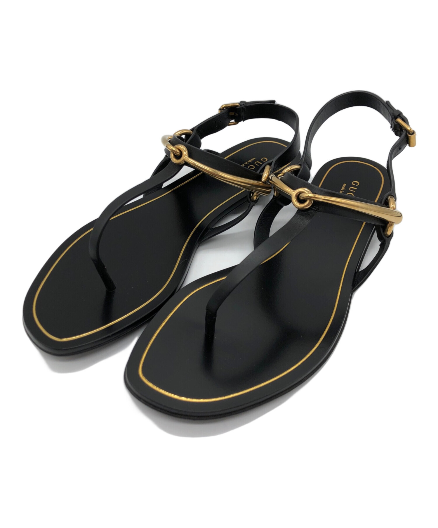 中古・古着通販】GUCCI (グッチ) ホースビットトングサンダル ブラック