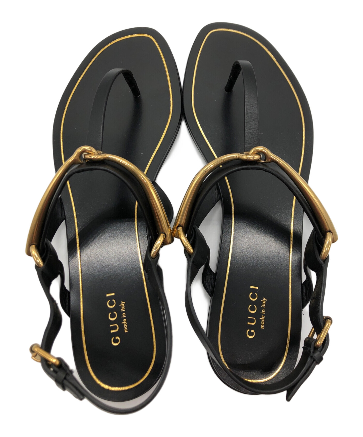 中古・古着通販】GUCCI (グッチ) ホースビットトングサンダル ブラック