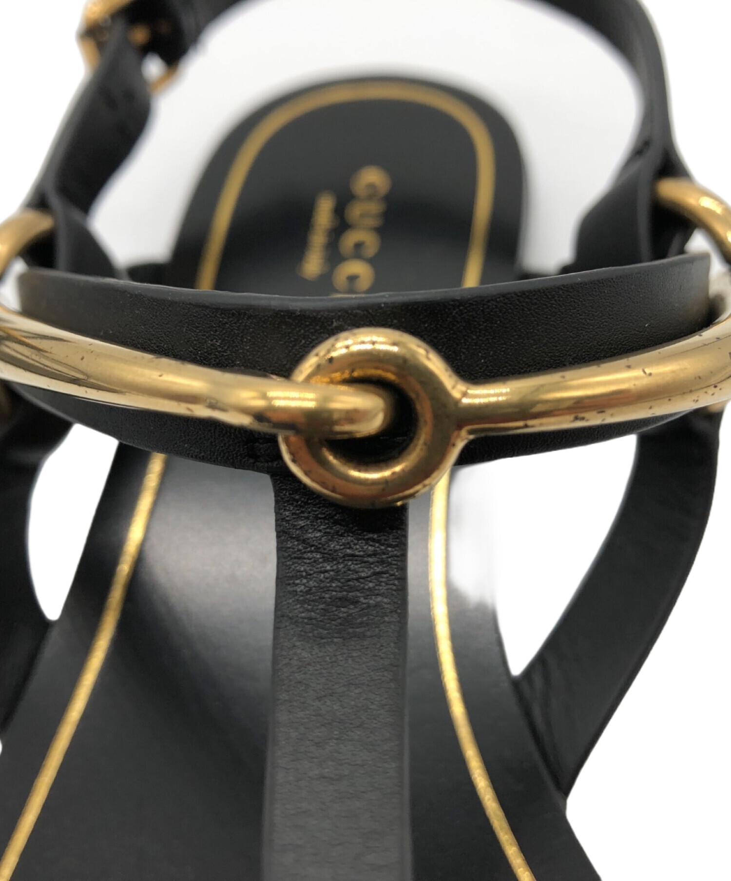 中古・古着通販】GUCCI (グッチ) ホースビットトングサンダル ブラック