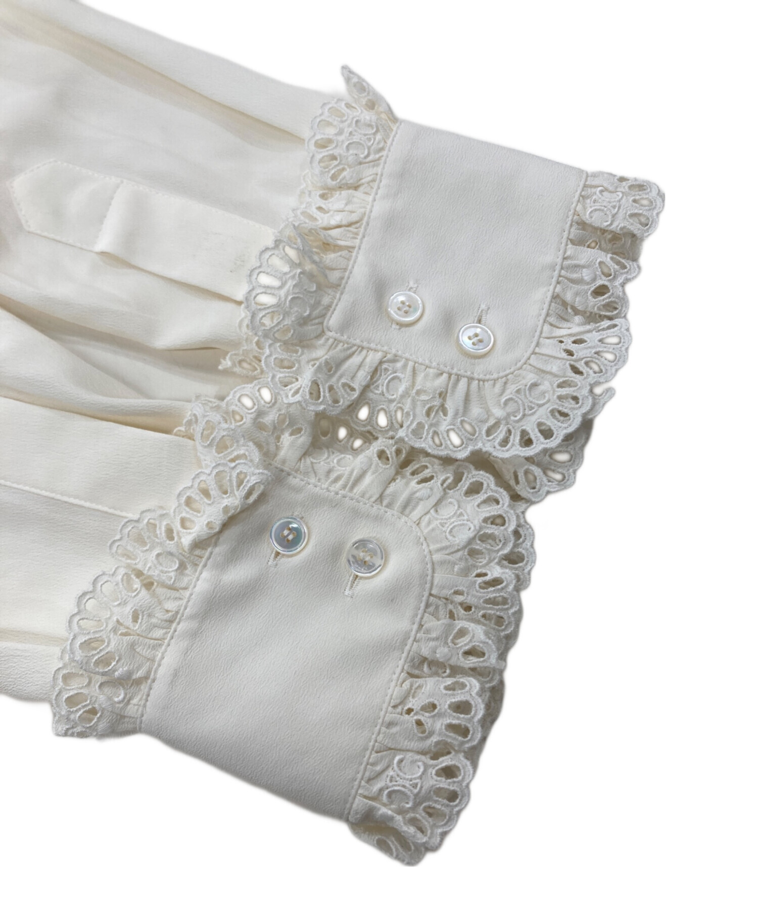 中古・古着通販】CELINE (セリーヌ) シルクフリルブラウス2C06A008D