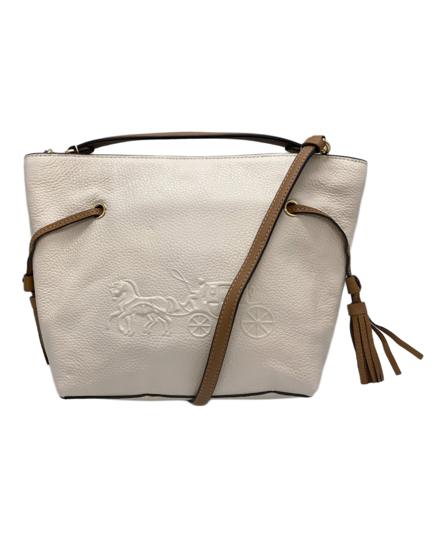 中古・古着通販】COACH (コーチ) 2WAYハンドバッグ ベージュ｜ブランド