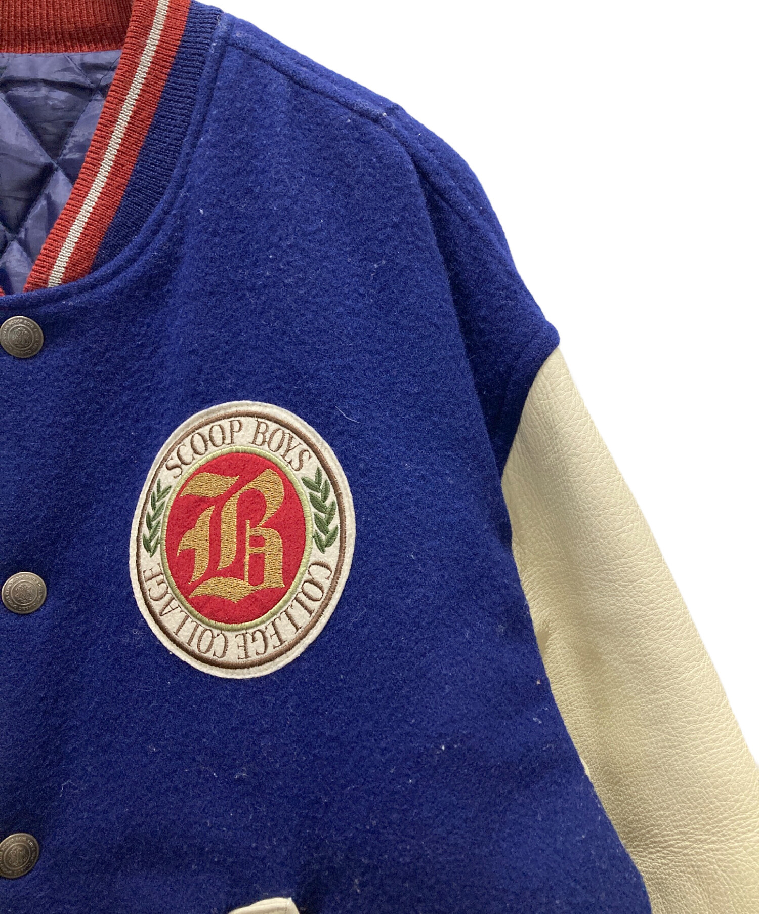 中古・古着通販】SCOOP BOYS (スクープボーイズ) レザー袖スタジャン