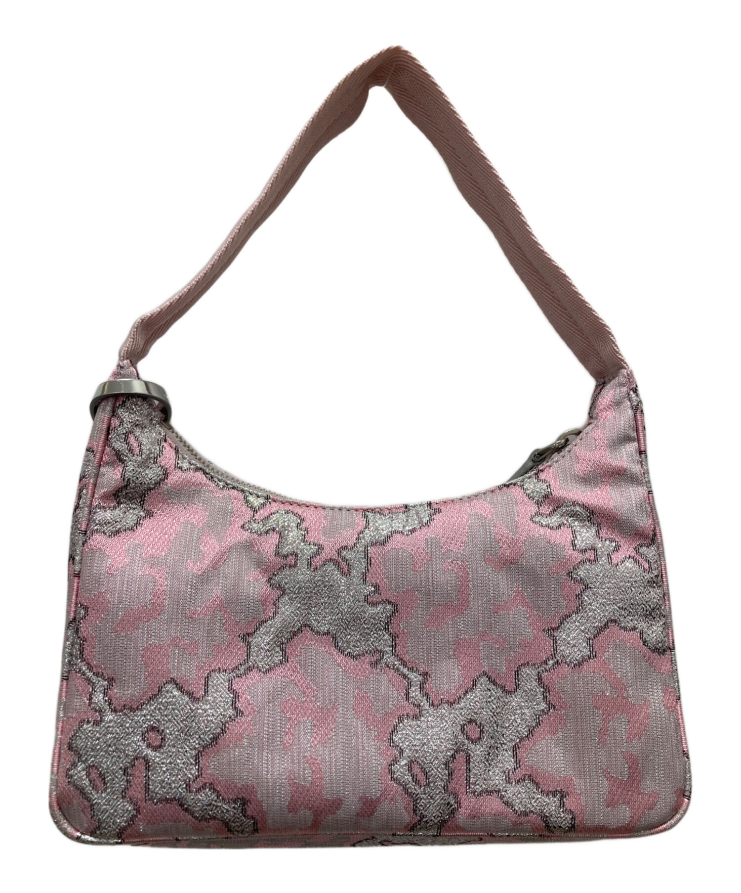 中古・古着通販】PRADA (プラダ) トライアングルロゴミニバッグ ピンク