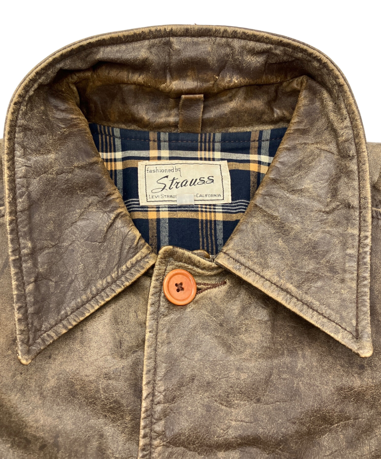 中古・古着通販】LEVI'S (リーバイス) レザージャケット ブラウン