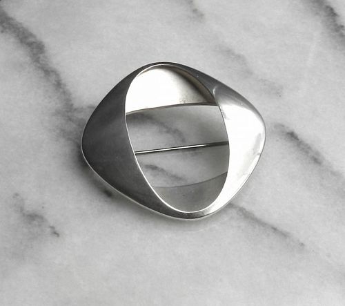 Georg Jensen Henning Koppel Modernist Brooch 368 Denmark Sterling