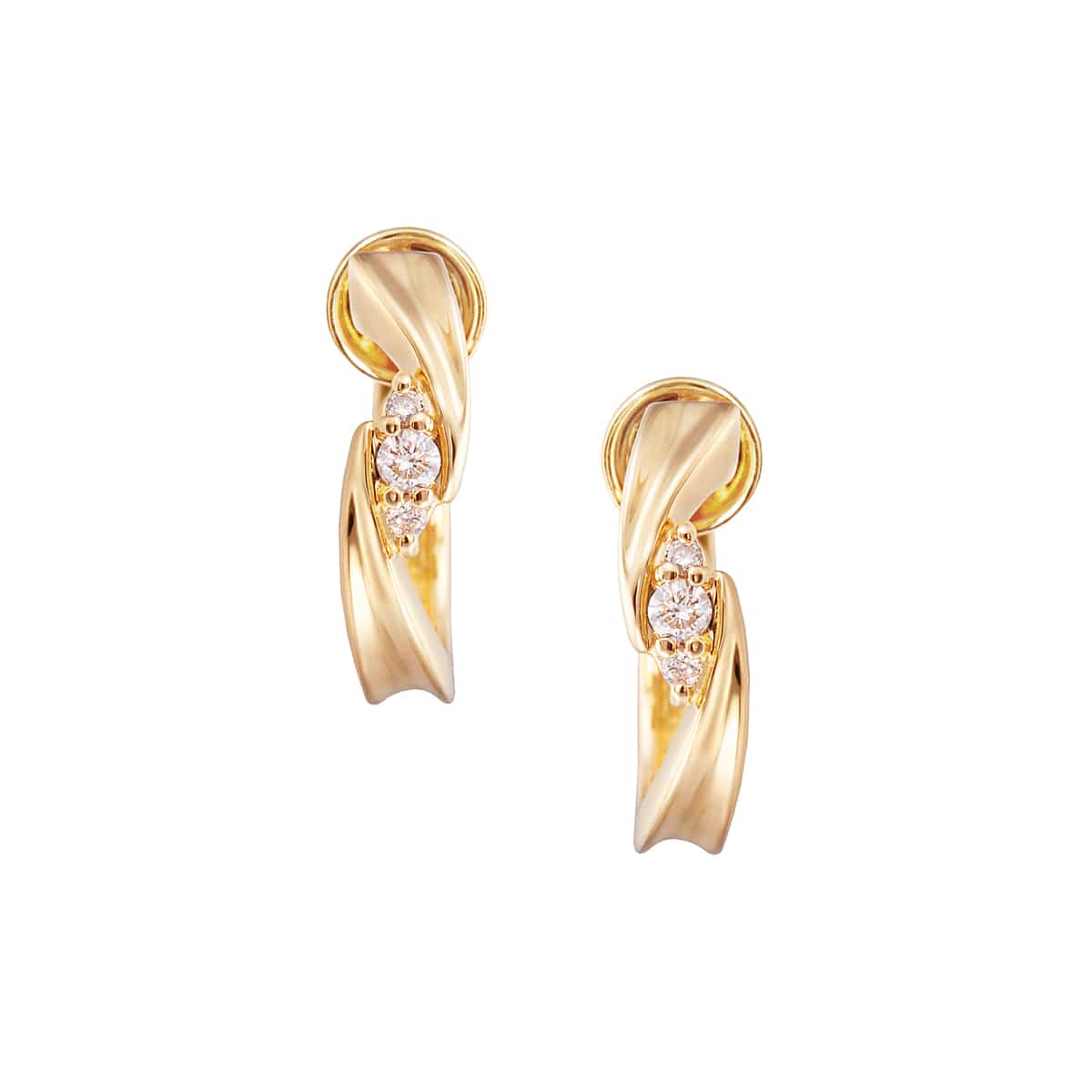 K18イエローゴールドダイヤモンドイヤリング(RER713)|TSUTSUMI