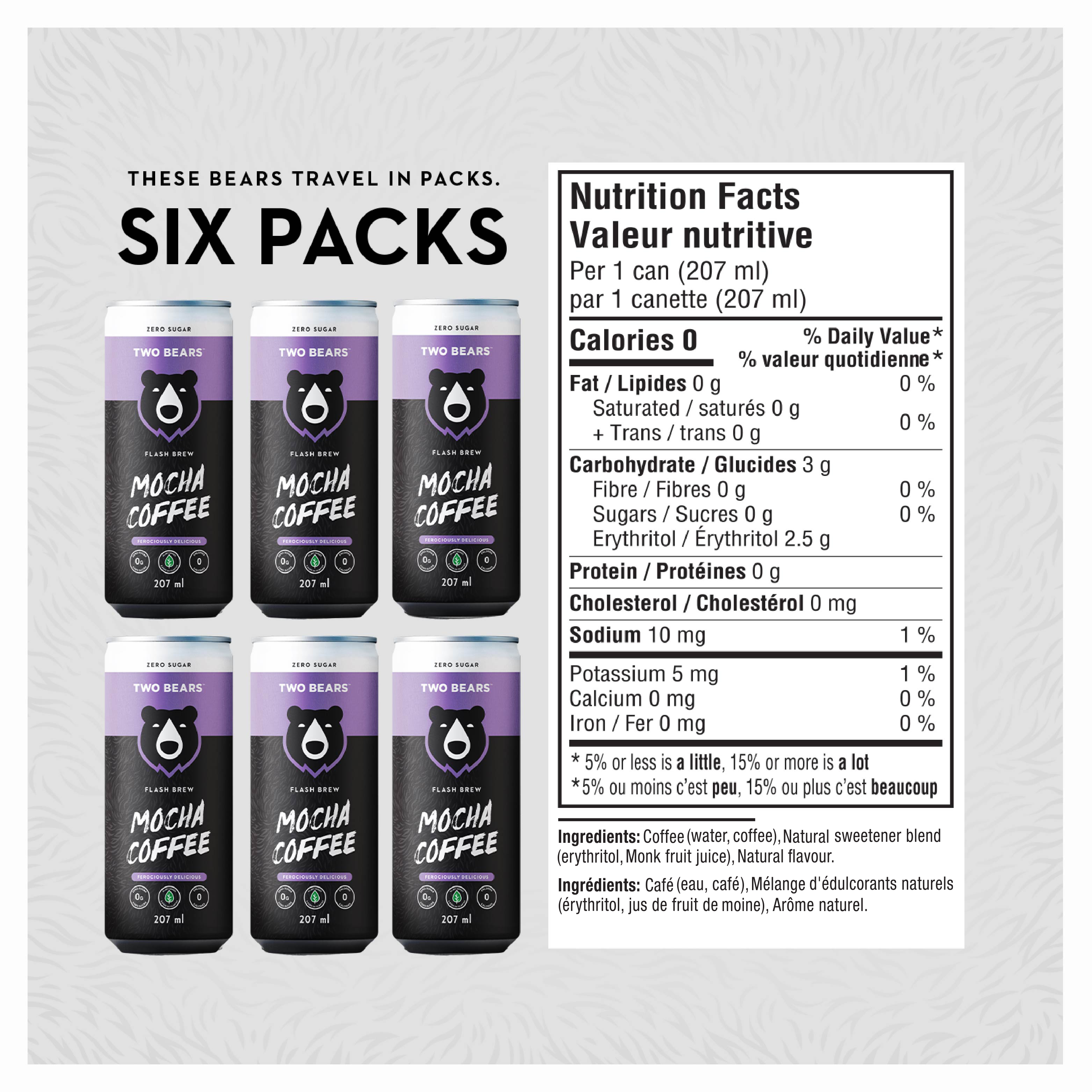 Mocha Flash Brew – Cocoa-Rich, Zero Refined Sugar | Two Bears