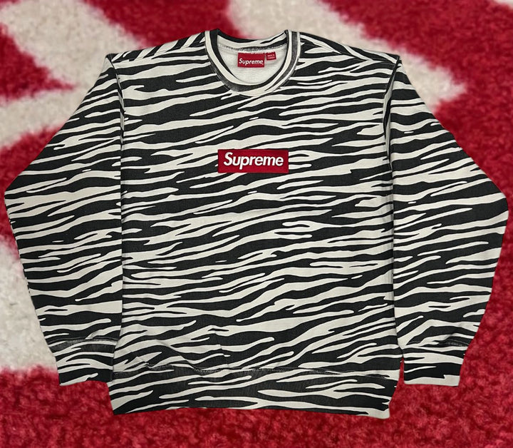 Supreme Box Logo Crewneck Sweatshirt Zebra FW22 – UniqueHype
