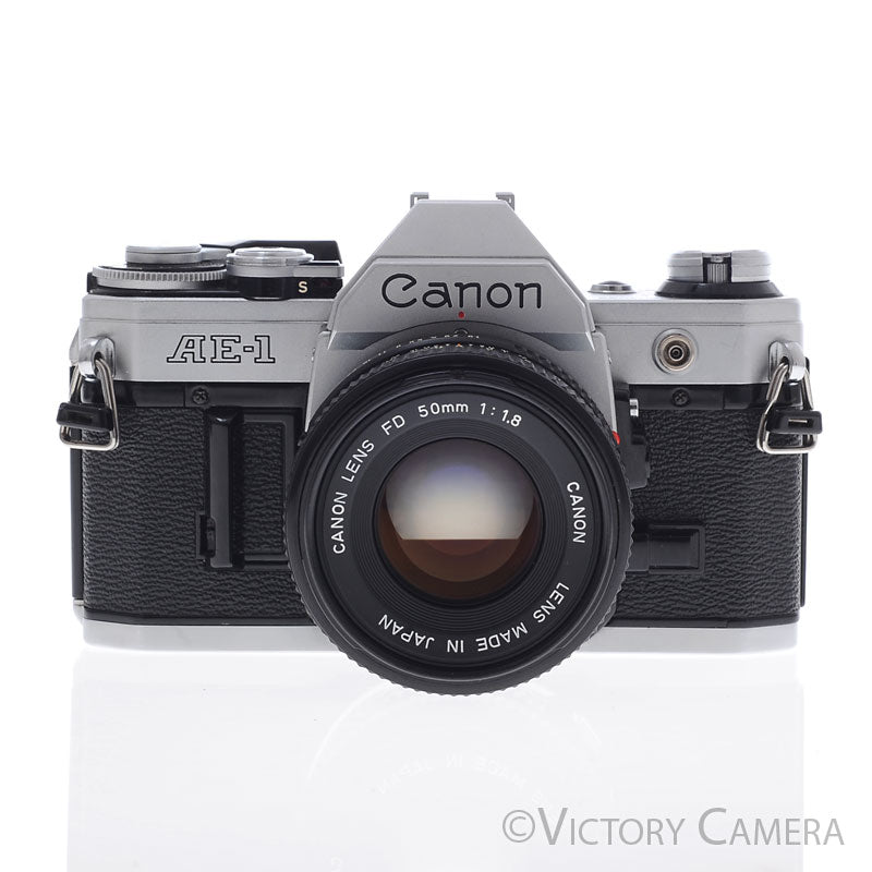 Canon AE-1 35mm Chrome Camera w/ 50mm f1.8 Prime Lens [EXC+]