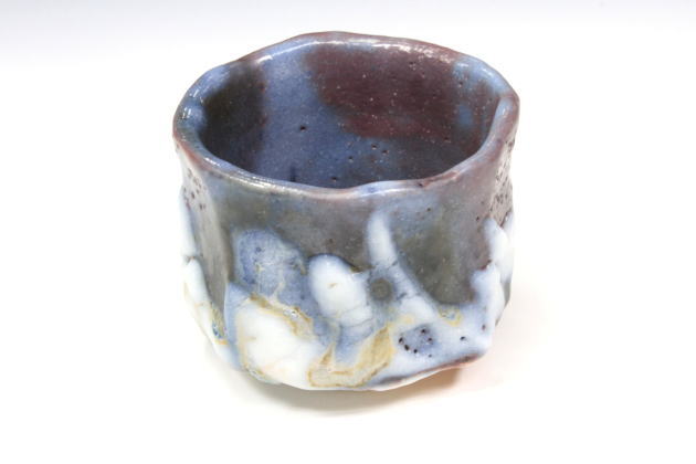 柳瀬美術店 / 林 正太郎「白群志野ぐい呑-3」共箱[HAYASHI Shotaro