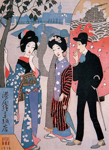 絵画 原画 ドローイング 水彩画 大正ロマン モダン 和装 絵画 原画