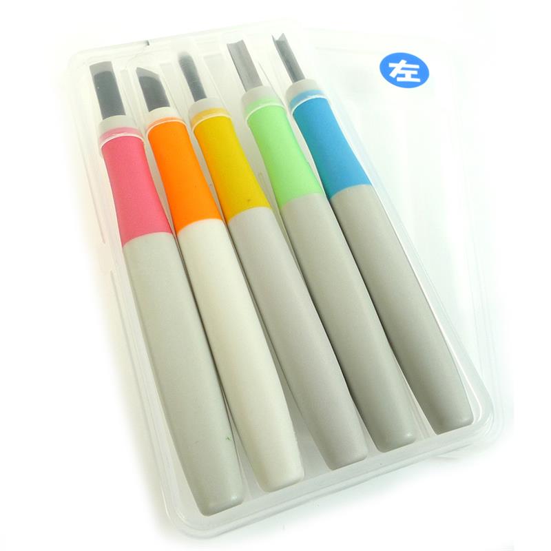 彫刻刀セット プラ柄 彫刻刀 5本組 （左用） | ゆめ画材