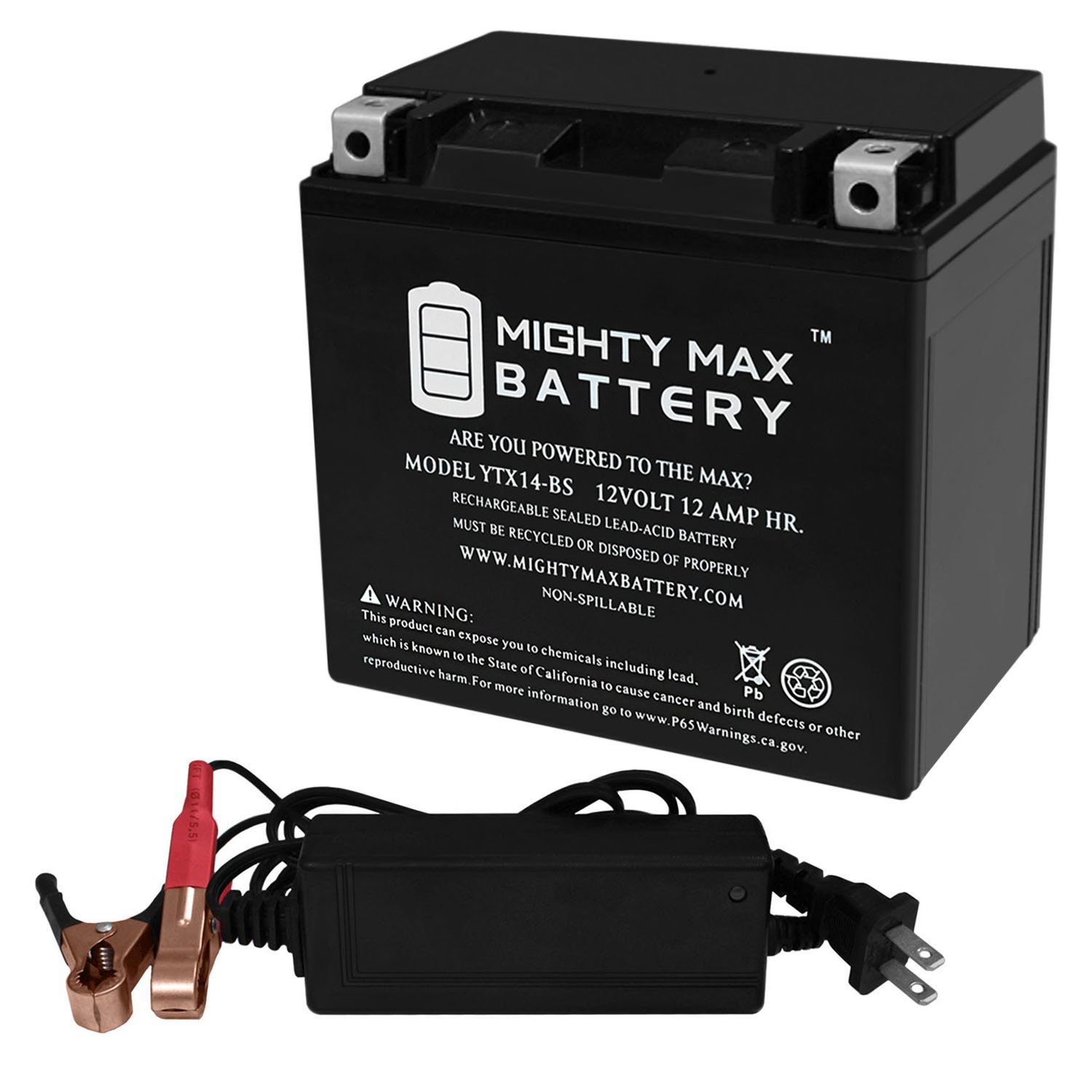 MAX 4U Mighty Max Battery YTX9-BS Battery for Kawasaki 636 ZX636B, C