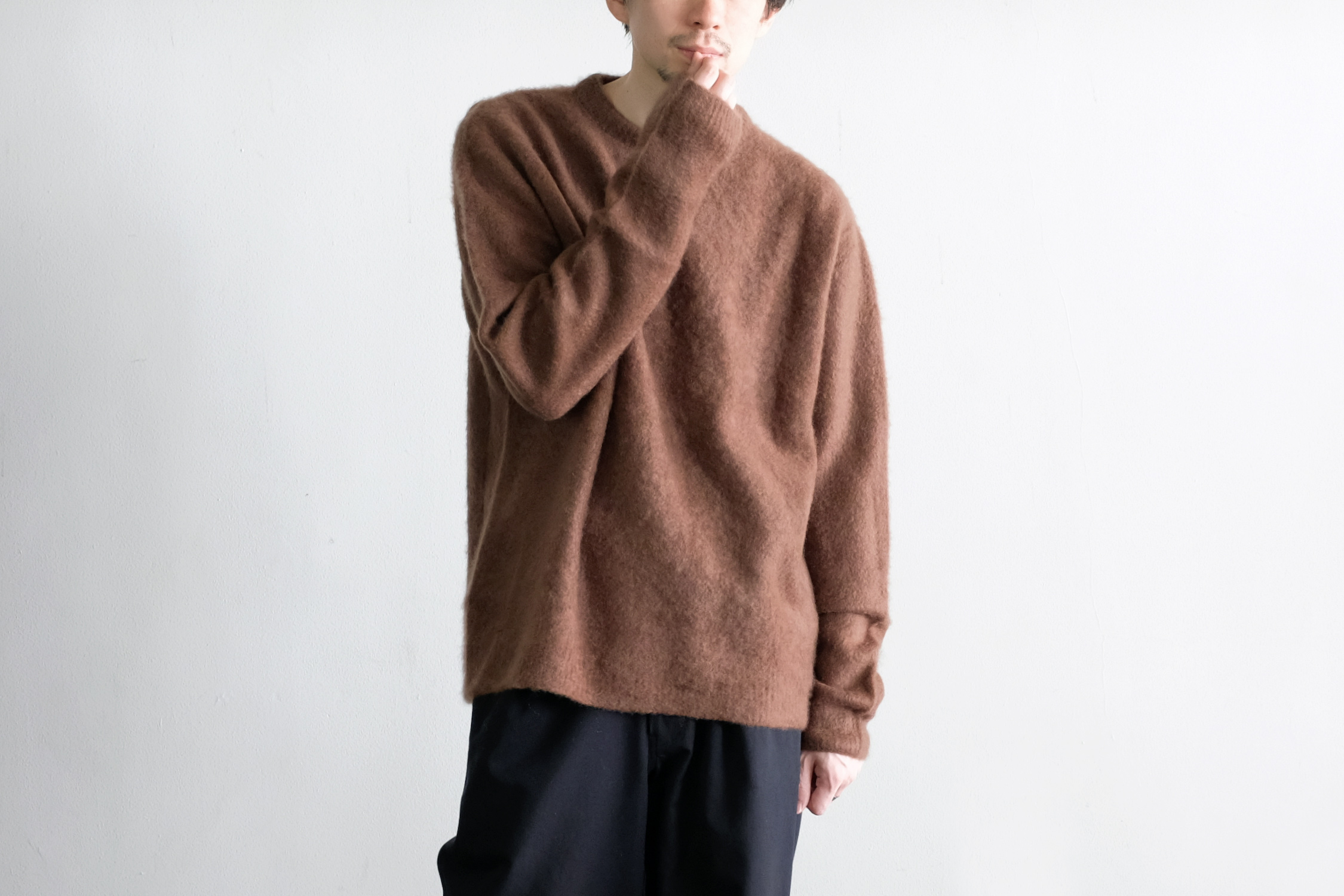 FUR CASHMERE CREWNECK SWEATER - WUNDER