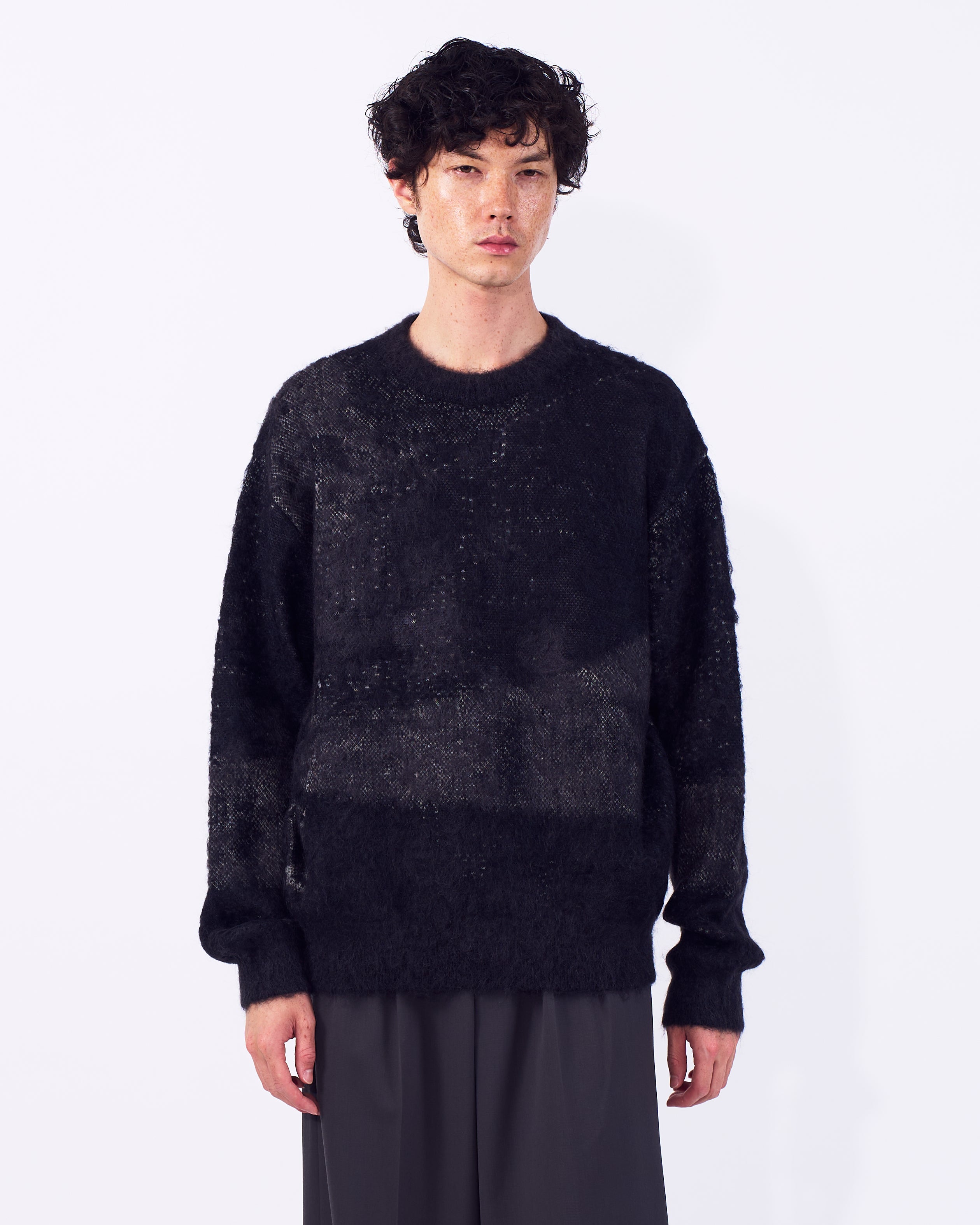 Abstract Jaquard Mohair Sweater | YOKE Ofiicial Website