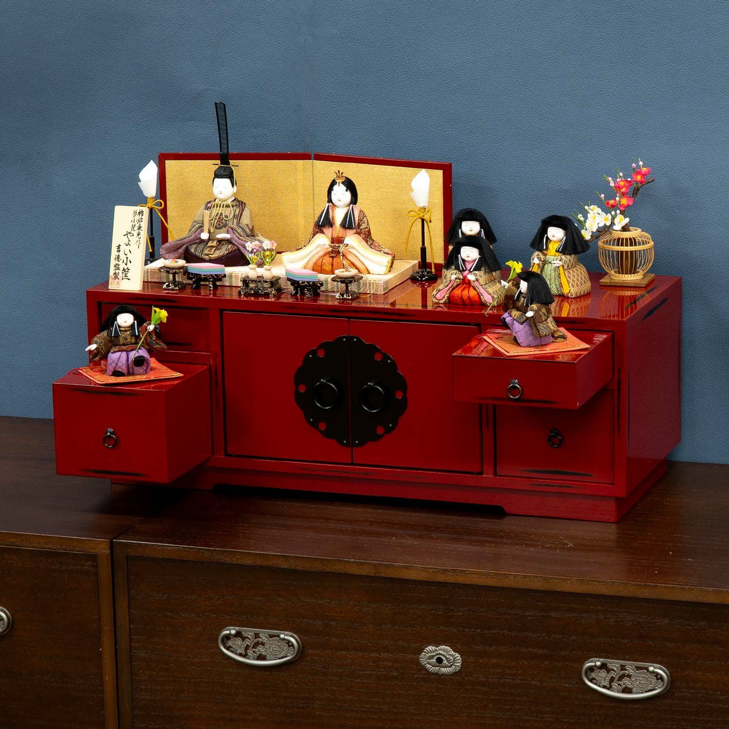 雛人形】木目込七人収納飾り 柿沼東光作 やよい小筐 | 雛人形