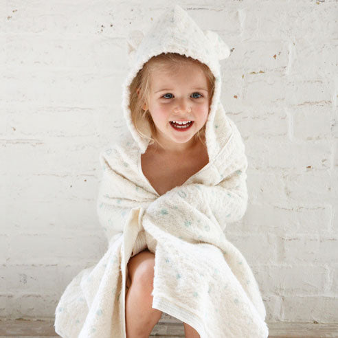 kontex フード付きバスタオル＋スタイ+ハンカチの箱入り3点セット