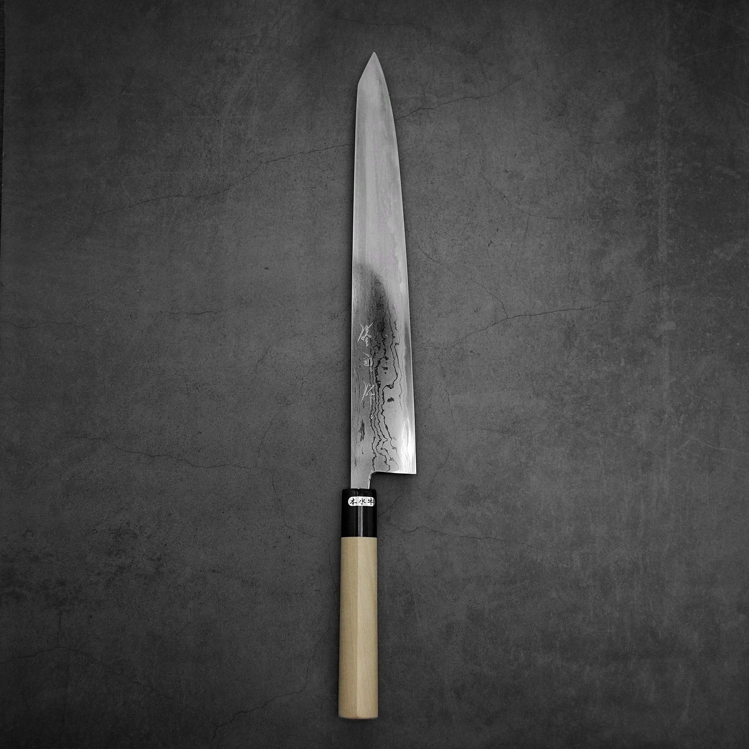 Toyama aogami#2 damascus sujihiki 300mm – Zahocho Knives Tokyo