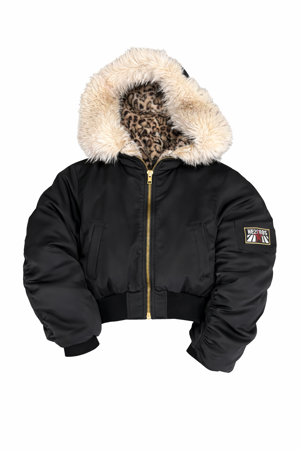 black cat fur down ZC30091