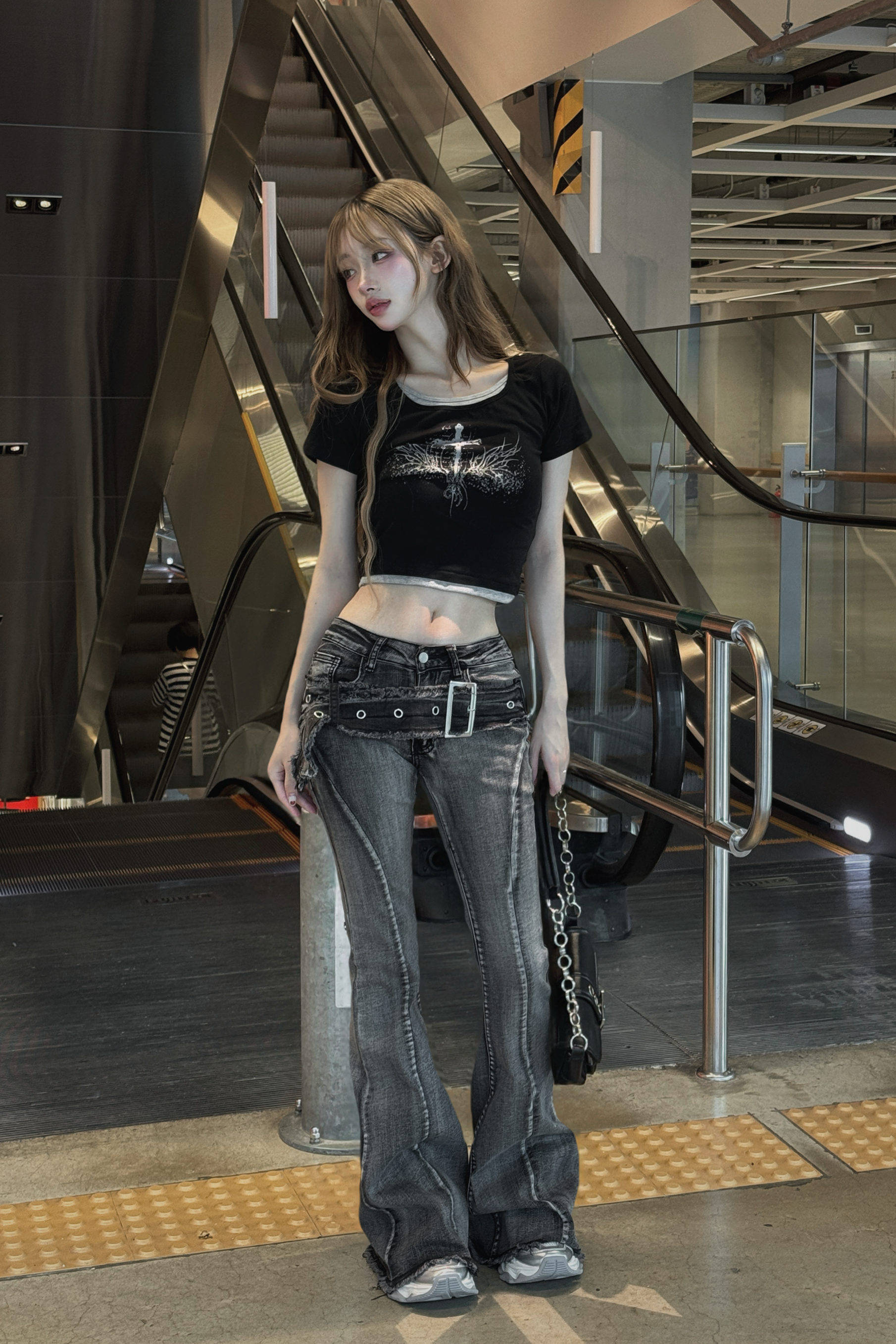 ベルトラインフレアデニム ZC19272