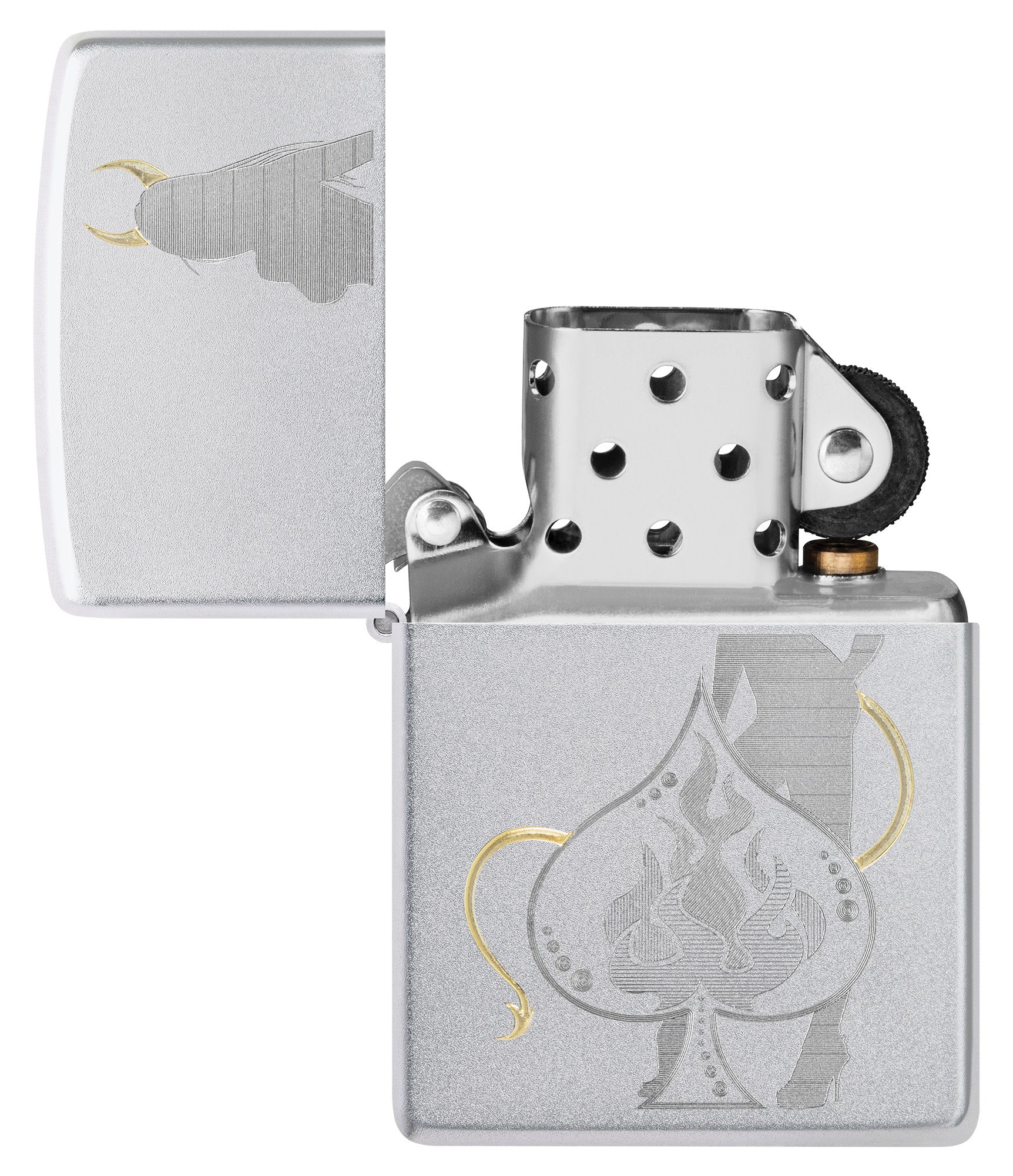Zippo Devilish Ace Design Satin Chrome Windproof Lighter – Zippo USA