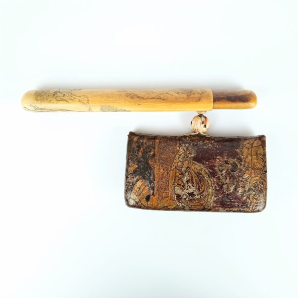 武者前金具煙草入れ 唐画煙管筒 – 古美術西川