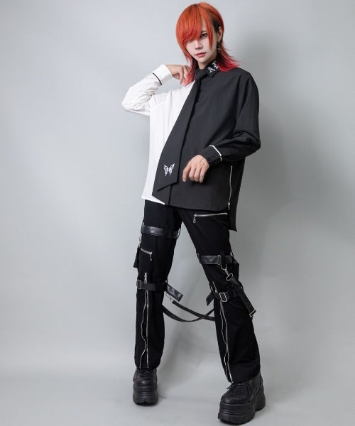 バイカラーリボンネクタイ付きシャツ– A AM STUDIO