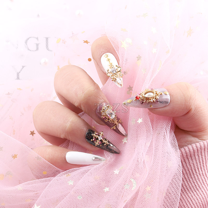 Tszs-偽のネイル用の透明なアクリルチップ,500ピース/ロット,10サイズ