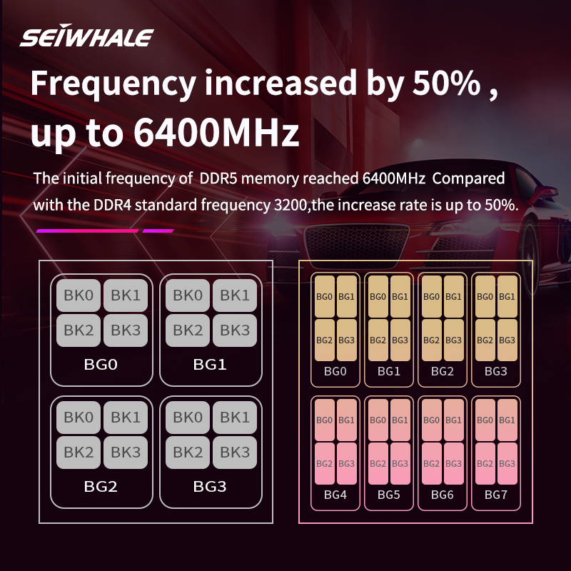 SEIWHALE RGB DDR5 16GB 6000MHz 16GBX2 Desktop Memoria Ram
