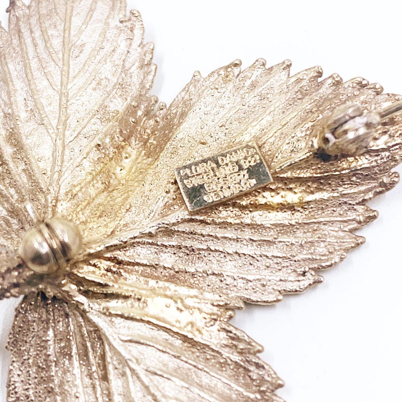 Vintage Flora Danica Modernist Silver Leaf Brooch – adjanidesigns
