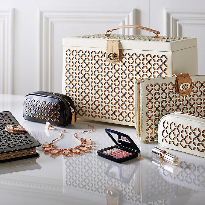 WOLF Chloe Large Laser Cut Leather Jewelry Box | Frontgate