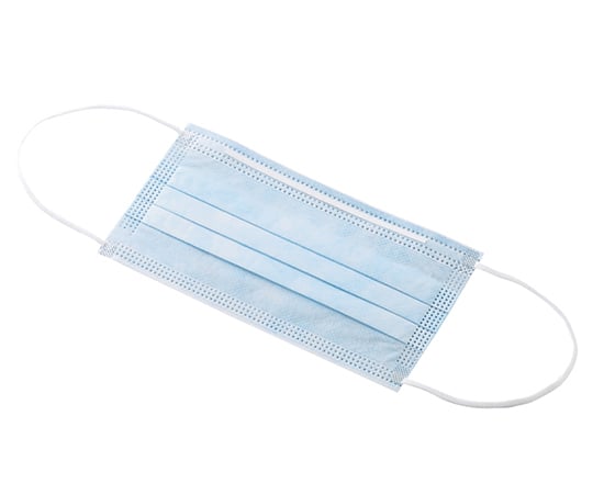 7-7423-02 プロシェア・カラフルフェイスマスク ブルー 50枚入 【AXEL