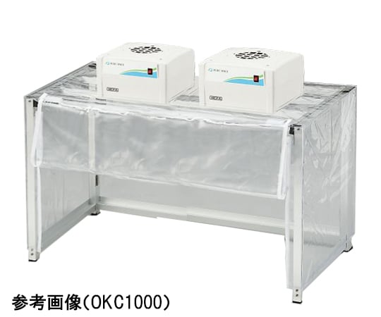 3-390-05 折りたたみ簡易型クリーンブース ファンユニット2台付き 制電